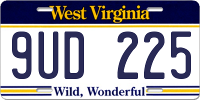 WV license plate 9UD225