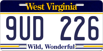 WV license plate 9UD226