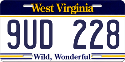 WV license plate 9UD228