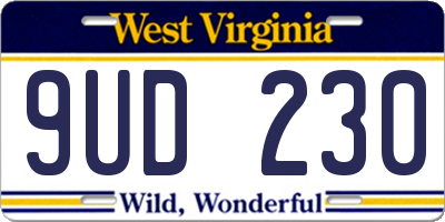 WV license plate 9UD230