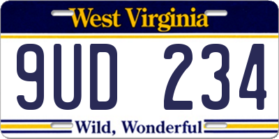 WV license plate 9UD234