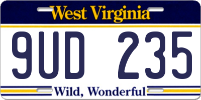 WV license plate 9UD235