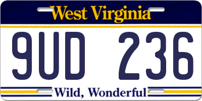 WV license plate 9UD236