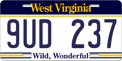 WV license plate 9UD237