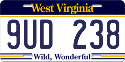 WV license plate 9UD238