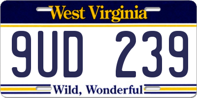 WV license plate 9UD239