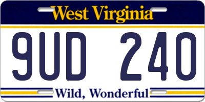 WV license plate 9UD240