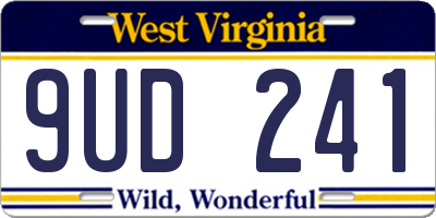 WV license plate 9UD241