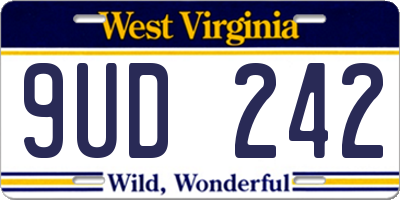 WV license plate 9UD242