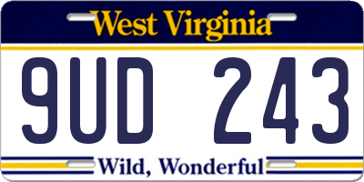 WV license plate 9UD243
