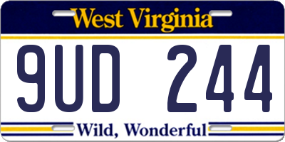 WV license plate 9UD244