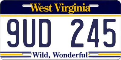WV license plate 9UD245