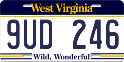 WV license plate 9UD246