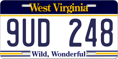 WV license plate 9UD248