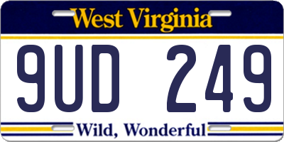 WV license plate 9UD249