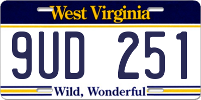WV license plate 9UD251
