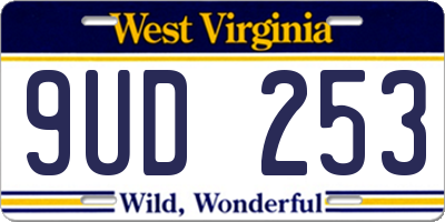 WV license plate 9UD253