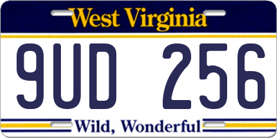WV license plate 9UD256