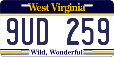 WV license plate 9UD259