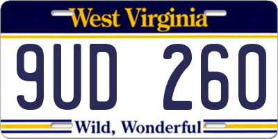 WV license plate 9UD260