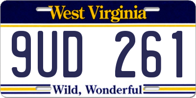 WV license plate 9UD261