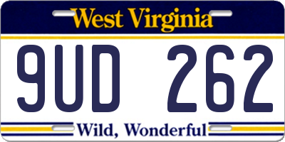 WV license plate 9UD262