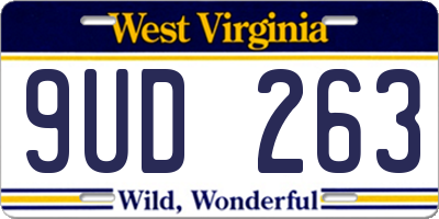 WV license plate 9UD263