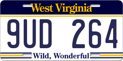WV license plate 9UD264