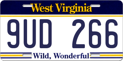 WV license plate 9UD266