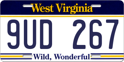 WV license plate 9UD267
