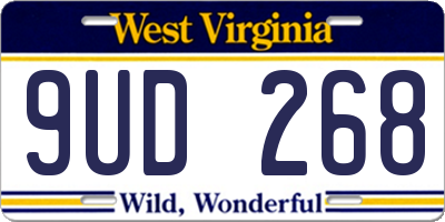 WV license plate 9UD268