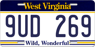 WV license plate 9UD269
