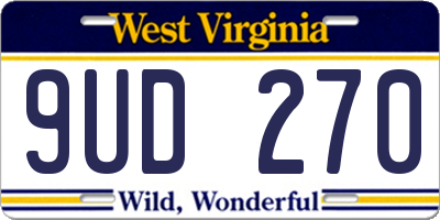 WV license plate 9UD270