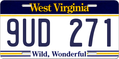 WV license plate 9UD271