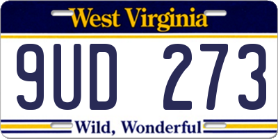 WV license plate 9UD273