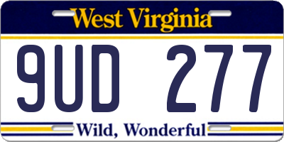 WV license plate 9UD277
