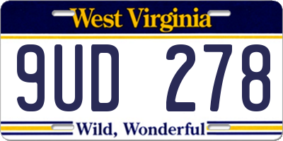 WV license plate 9UD278