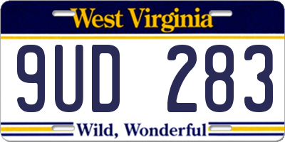 WV license plate 9UD283