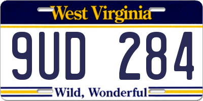 WV license plate 9UD284