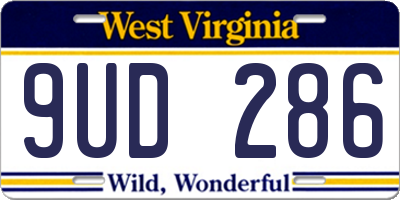 WV license plate 9UD286