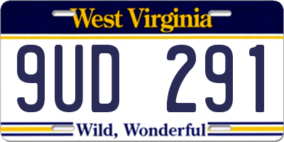 WV license plate 9UD291