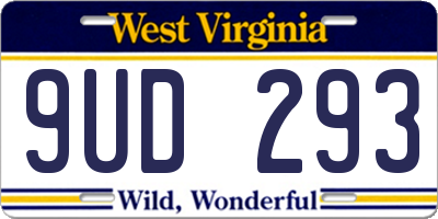 WV license plate 9UD293