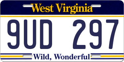 WV license plate 9UD297