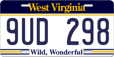 WV license plate 9UD298