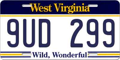 WV license plate 9UD299