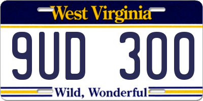 WV license plate 9UD300