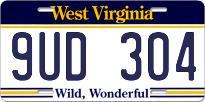 WV license plate 9UD304