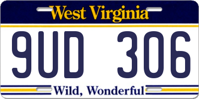 WV license plate 9UD306