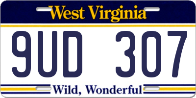 WV license plate 9UD307