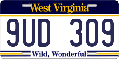 WV license plate 9UD309